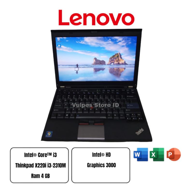 Laptop Lenovo Thinkpad X220i core i3 gen 2 ram 4gb hdd 320gb