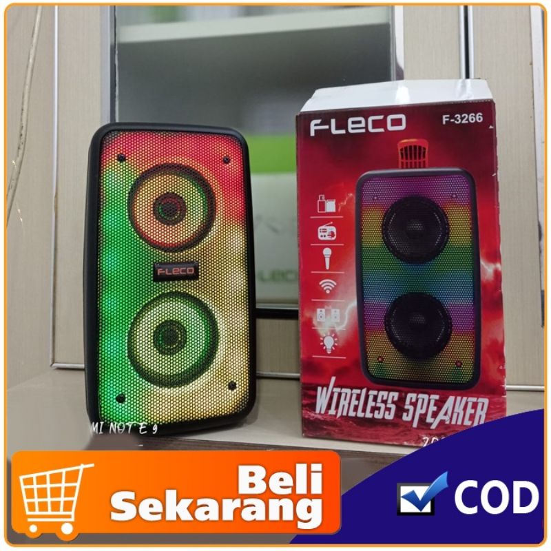 Speaker Bluetooth Fleco F-3266 Speaker wireless bluetooth / Speaker karaoke / Salon karaoke / Speake