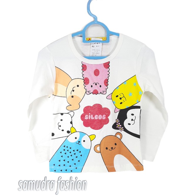 KAOS ANAK PEREMPUAN ATASAN CEWEK PUTIH LENGAN PANJANG SEVEN MON