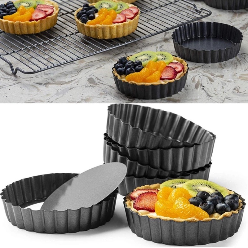 Multi- Size Round Nonstick Carbon Steel Cake Mould/ Baking Loaf Bread Coated Baking Tray/ Dishes Removable Base Baking Mold Pizza Pan/ Pastry Cake Tart Mould Pie Pan