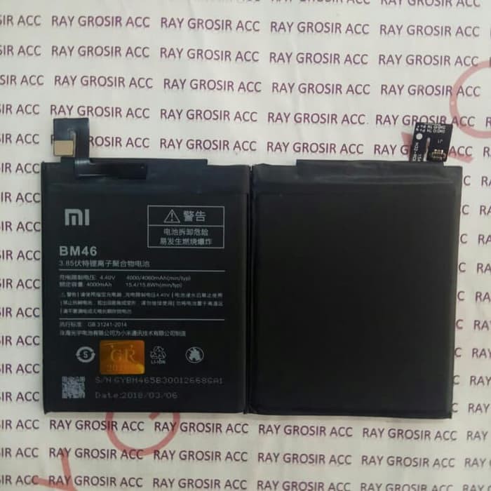Baterai Original Xiaomi Redmi Note 3 / 3 Pro , BM46 , BM-46