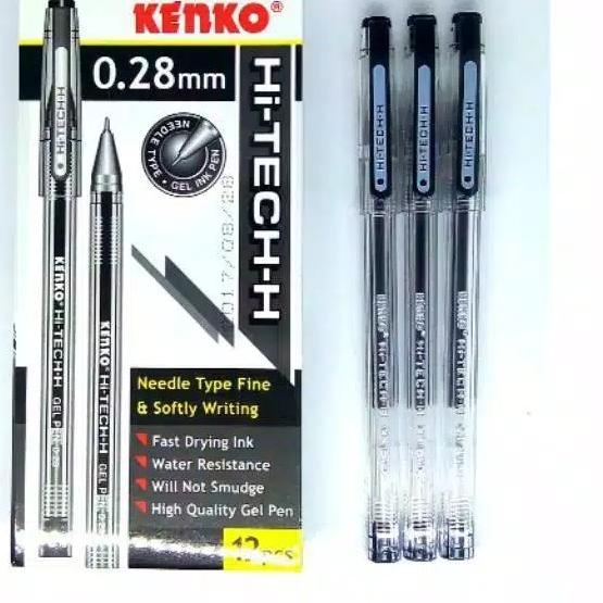 

♨ KENKO HITECH HI TECH 0.28 PULPEN PEN GEL - Hitam - Hitam ♠