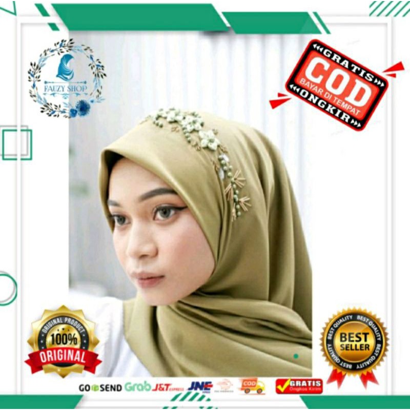 Jilbab Segi Empat Payet | Segi Empat Square Voal Payet Swarovski | Kerudung Segi Empat Payet | Squar