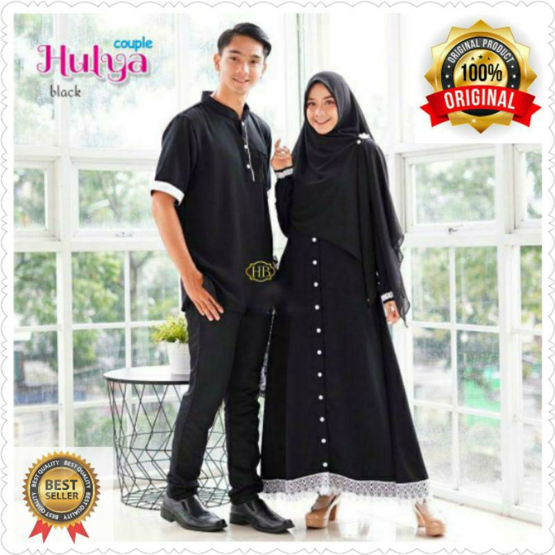 KHANSABATIK [BISA COD] TERMURAH ADA JUMBO!!! BAJU MUSLIM HULYA COUPLE PASANGAN SETELAN MUSLIM SYAR'I LEBARAN