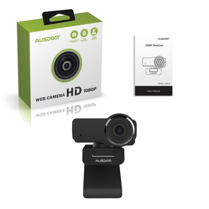 AUSDOM WEBCAM 1080P 12MP + AUSDOM TRIPOD WEBCAM BUNDLE - AW635 + LT1