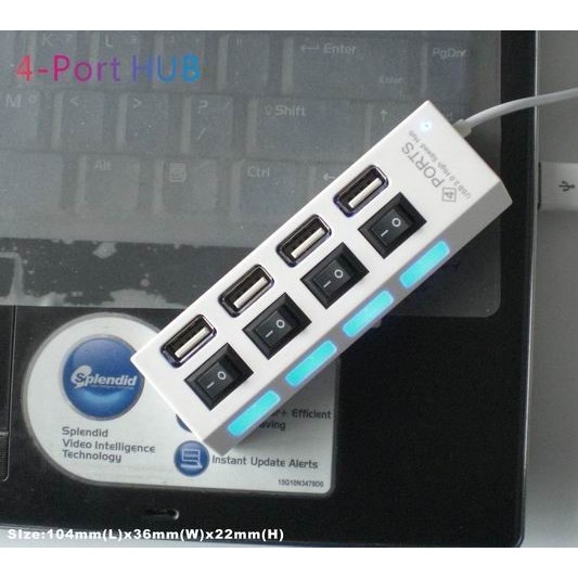 Usb Hub Saklar 4 Port On/Off High speed