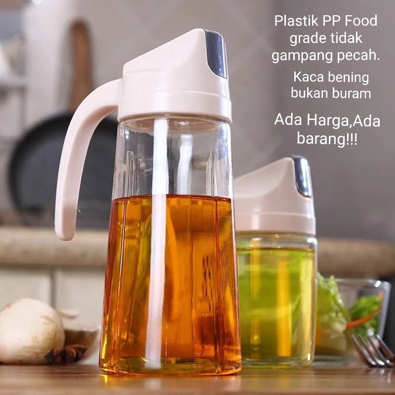 630 ml Botol Minyak Kecap cuka  dengan kaca tebal dgn tutup otomatis