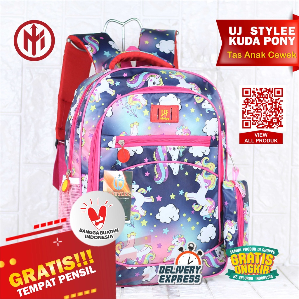 Jual Tas Anak Cewek Ransel Perempuan Sekolah UJ Stylee Kuda Pony Pink ...