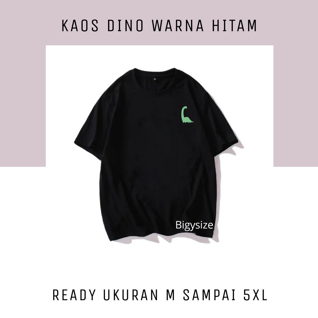 KAOS POLOS BIG SIZE UKURAN XXXXXL XXXXL XXXL XXL MOTIF MINI DINO READY WARNA HITAM NAVY MUSTARD
