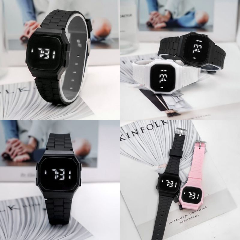 Jam Tangan LED Digital Pria Wanita Import Fashion Trend Couple Anak