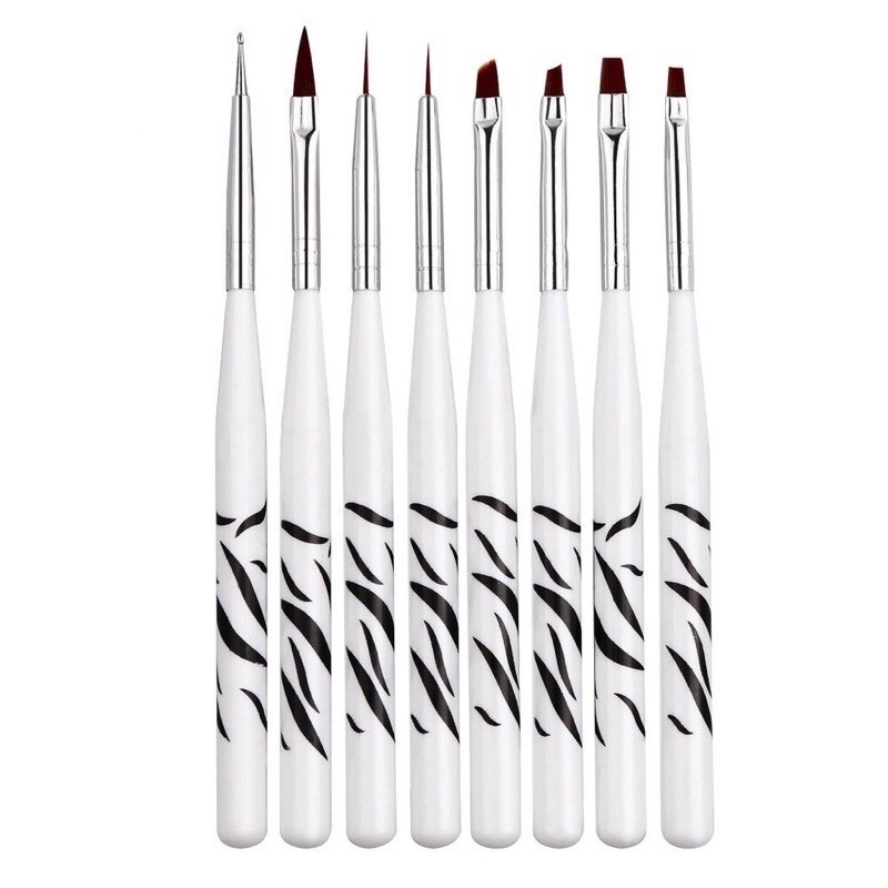 Kuas Nail Art 8 Pcs UV Gel Polish Drawwing Brushes / Nail Art Brush Set 8 Pcs