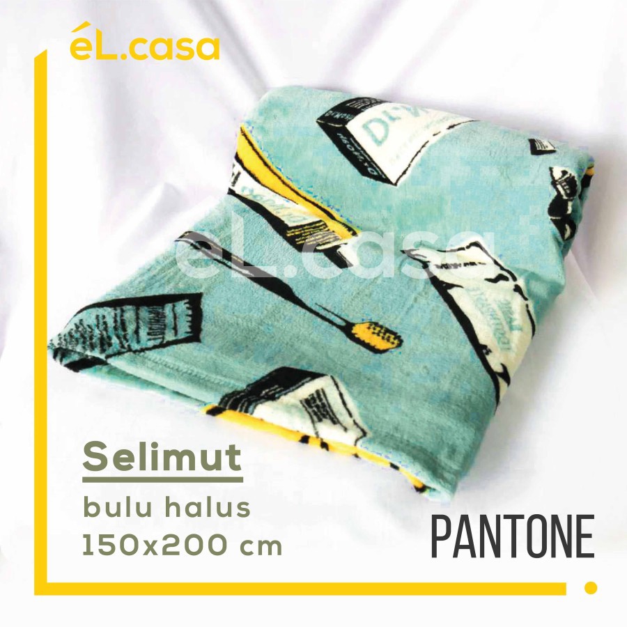 PANTONE Thermal Blanket Selimut Bulu Halus Ilustrasi - 150 x 200 cm