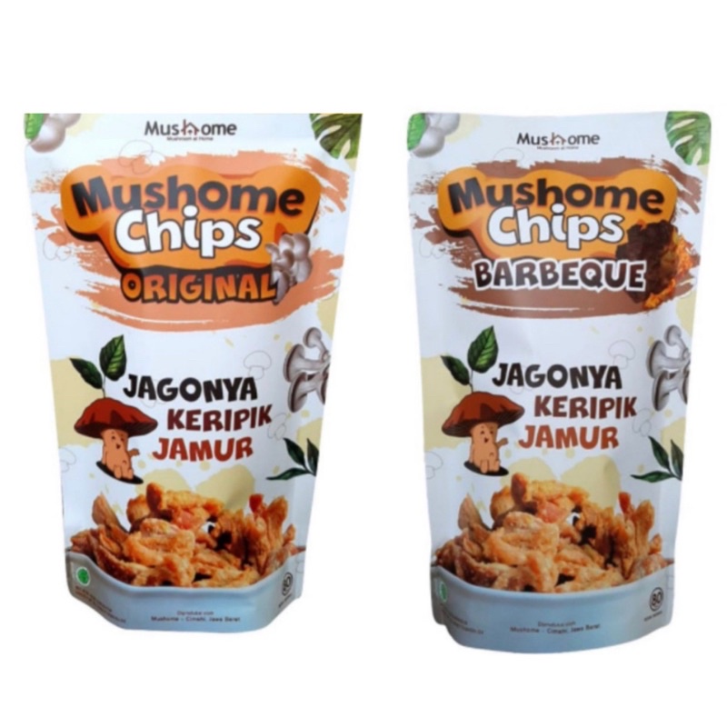 

MUSHOME CHIPS/rasa/Original/BBQ/Snack diet / snack sehat bionic organic/Keripik Jamur NON MSG