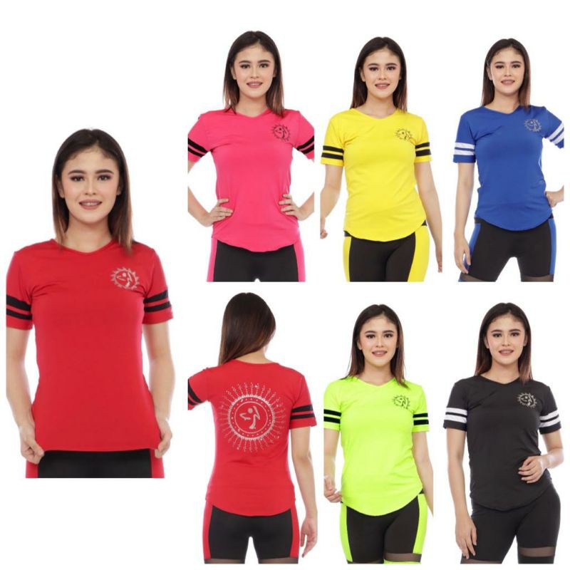 Baju Senam  Wanita  Aerobik  Zymba Gym Kaos  Zumba Shopee 