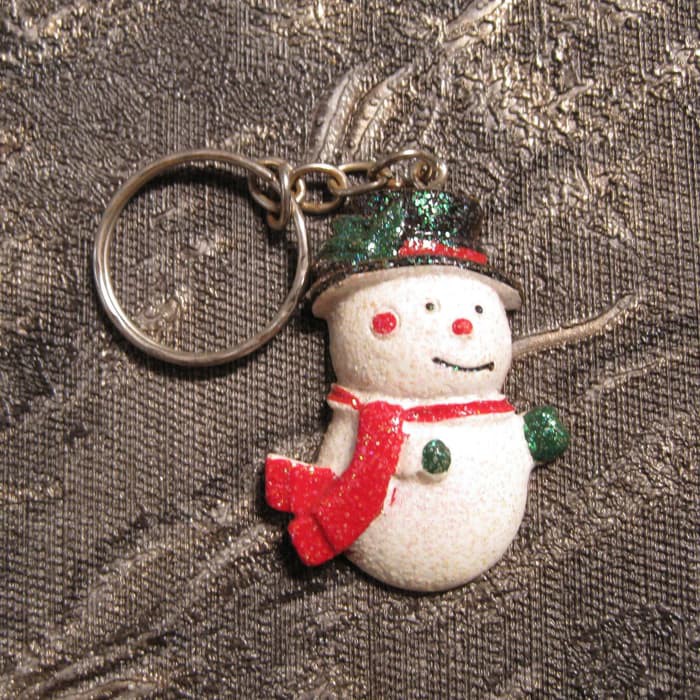 KCSMB snowman natal B gantungan kunci resin pajangan keychain souvenir