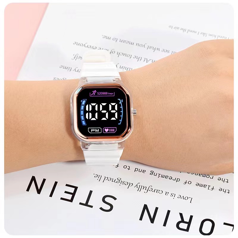 COD✅ Jam Tangan Digital Wanita Segi LED Watch Sport Rubber Couple Tampilan Layar Baru Harga Grosir   S1193