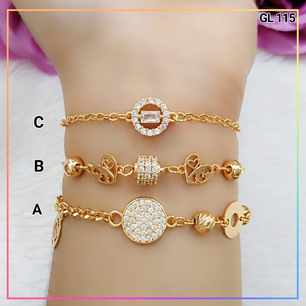 Gelang xuping gelang simple remaja/dewasa elegan bulat perhiasan lapis emas gold 18k GL 115