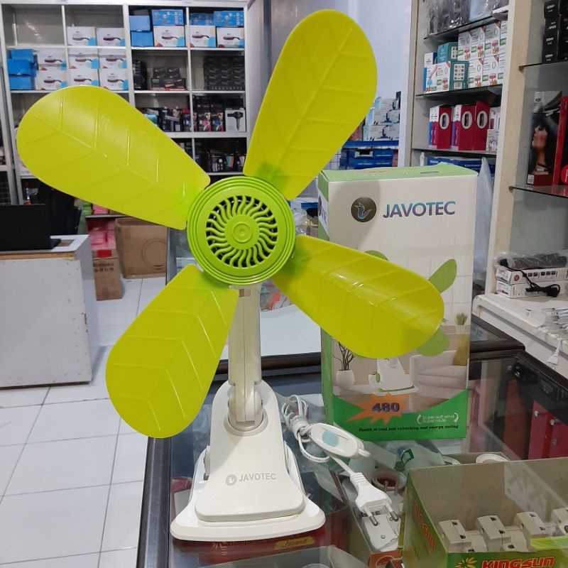 Kipas jepit duduk Tempel dinding javotec 24 dan 30 watt 5 baling / kipas meja SNI