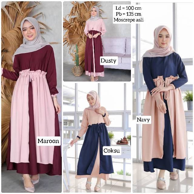 Gamis Aina fit XL moscrepe super murah