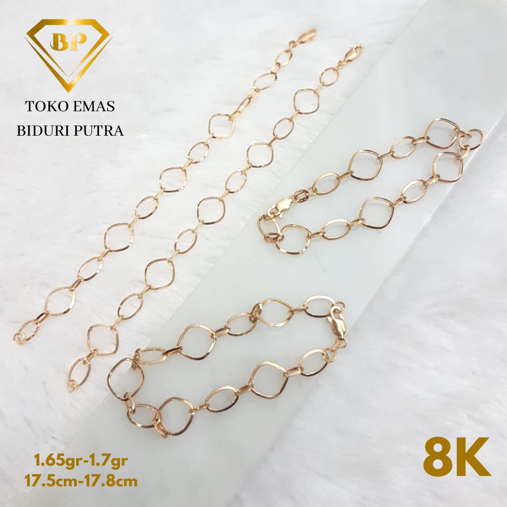 Gelang Fancy Rantai Perhiasan Emas Asli Kadar 8K/375 toko emas biduri putra