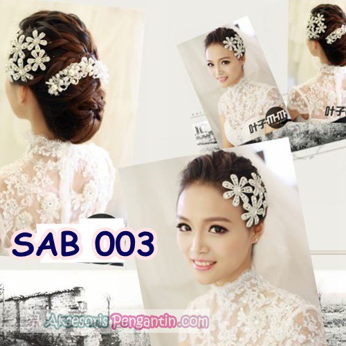 [PRODUK TERBATAS] JEPIT RAMBUT HAIRPIECE AKSESORIS PESTA BUNGA SILVER MINI SAB003