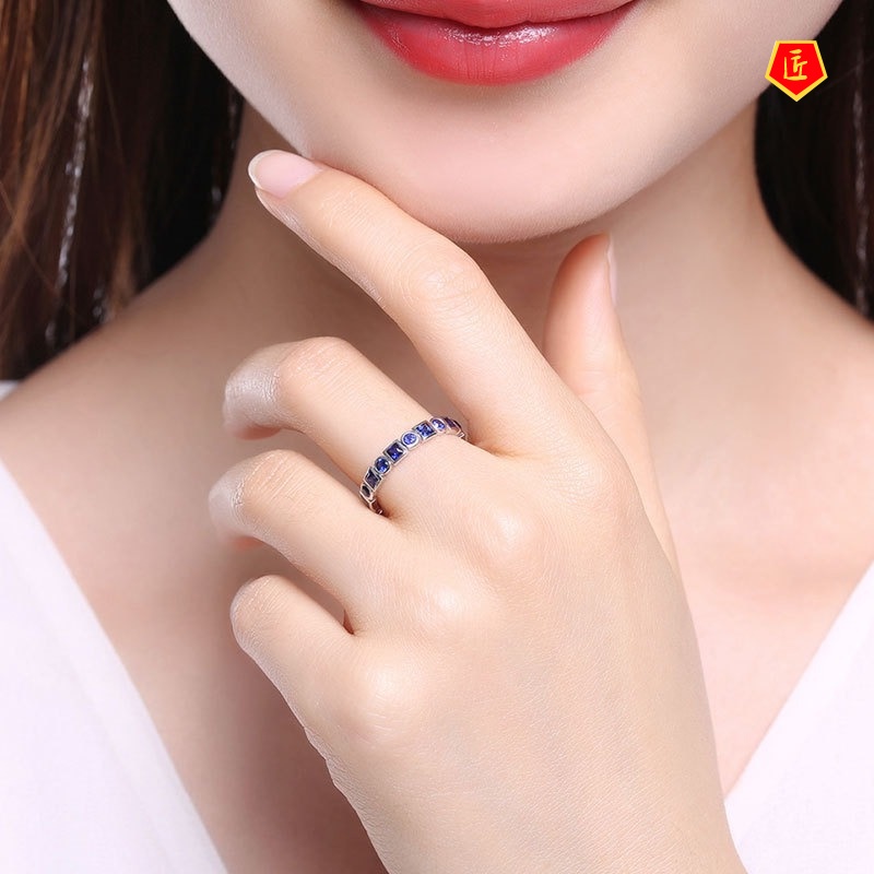 [Ready Stock]Simple Personality Sapphire Ring