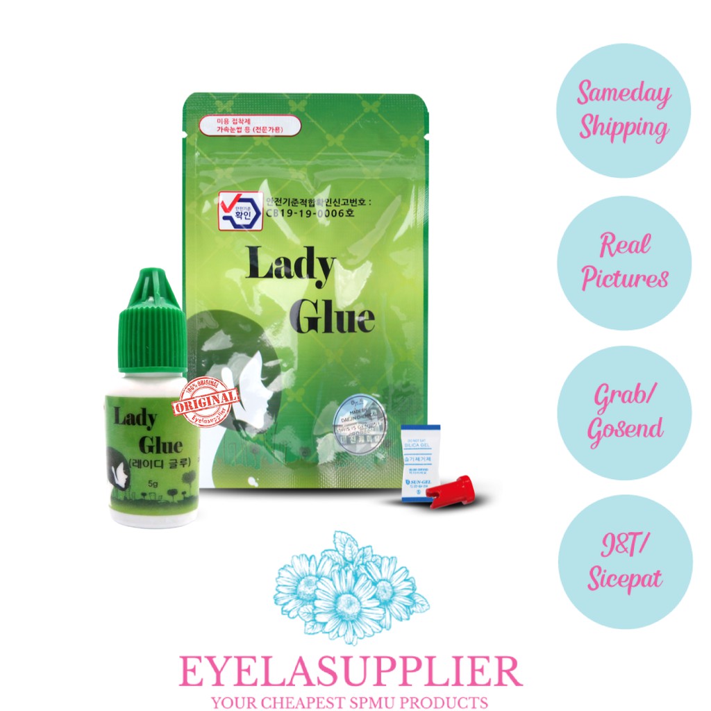 Lady Black Glue 5g 10g with POUCH for Eyelash Extension Lem Tanam Bulu mata