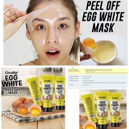 `ღ´ PHINKL `ღ´ Masker Cocote egg white Peel Off masker putih telur bahan organik tarik