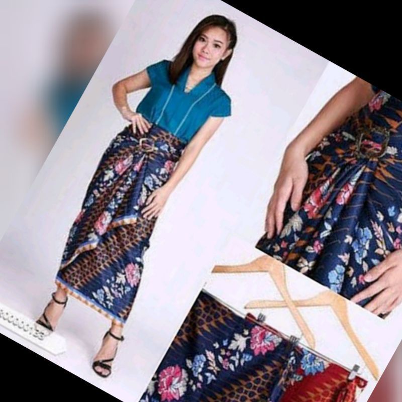 Rok lilit // kain lilit batik // rok serut // batik couple // kemeja batik sepatu navy