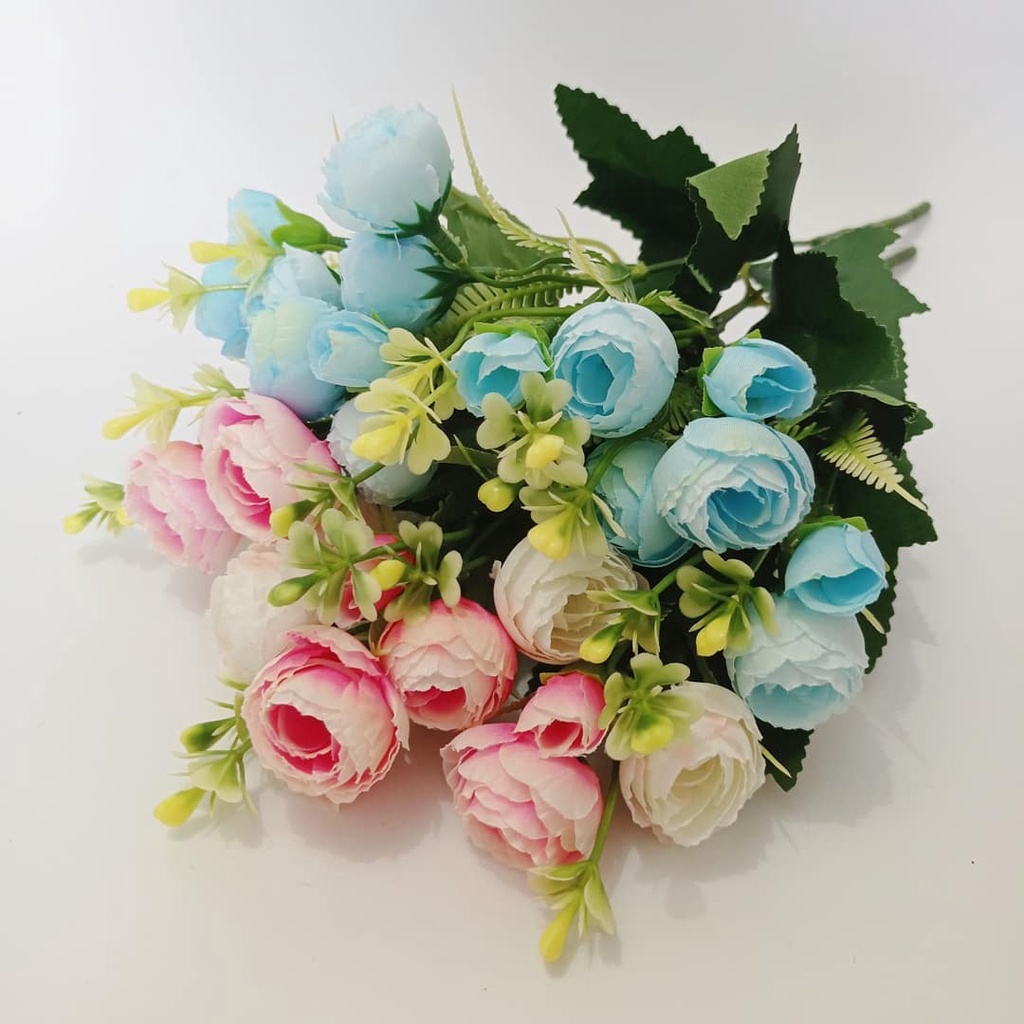 Bunga Mawar Artificial/ Bunga Mawar Plastik/ Bunga Mawar Palsu/ Mawar Pink/ Mawar Hias 0067