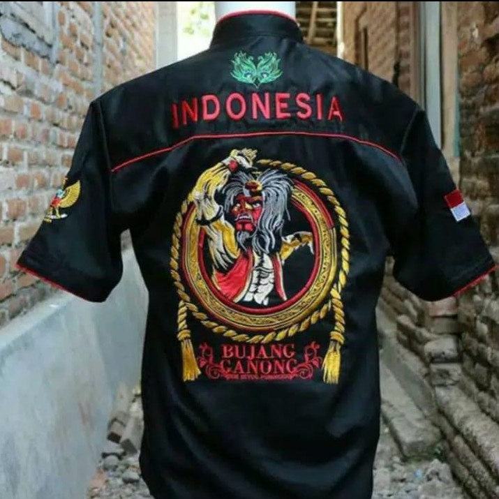 KEMEJA / HEM BORDIR BAJU SENI REOG PONOROGO GAMBAR BUJANG GANONG
