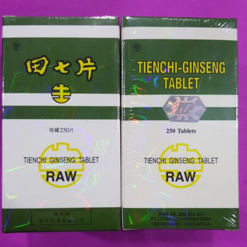 TIENCHI-GINSENG TABLET RAW/Tien chi-Ginseng Tablet/Tien chit pie/tien chit botol isi 250tablet
