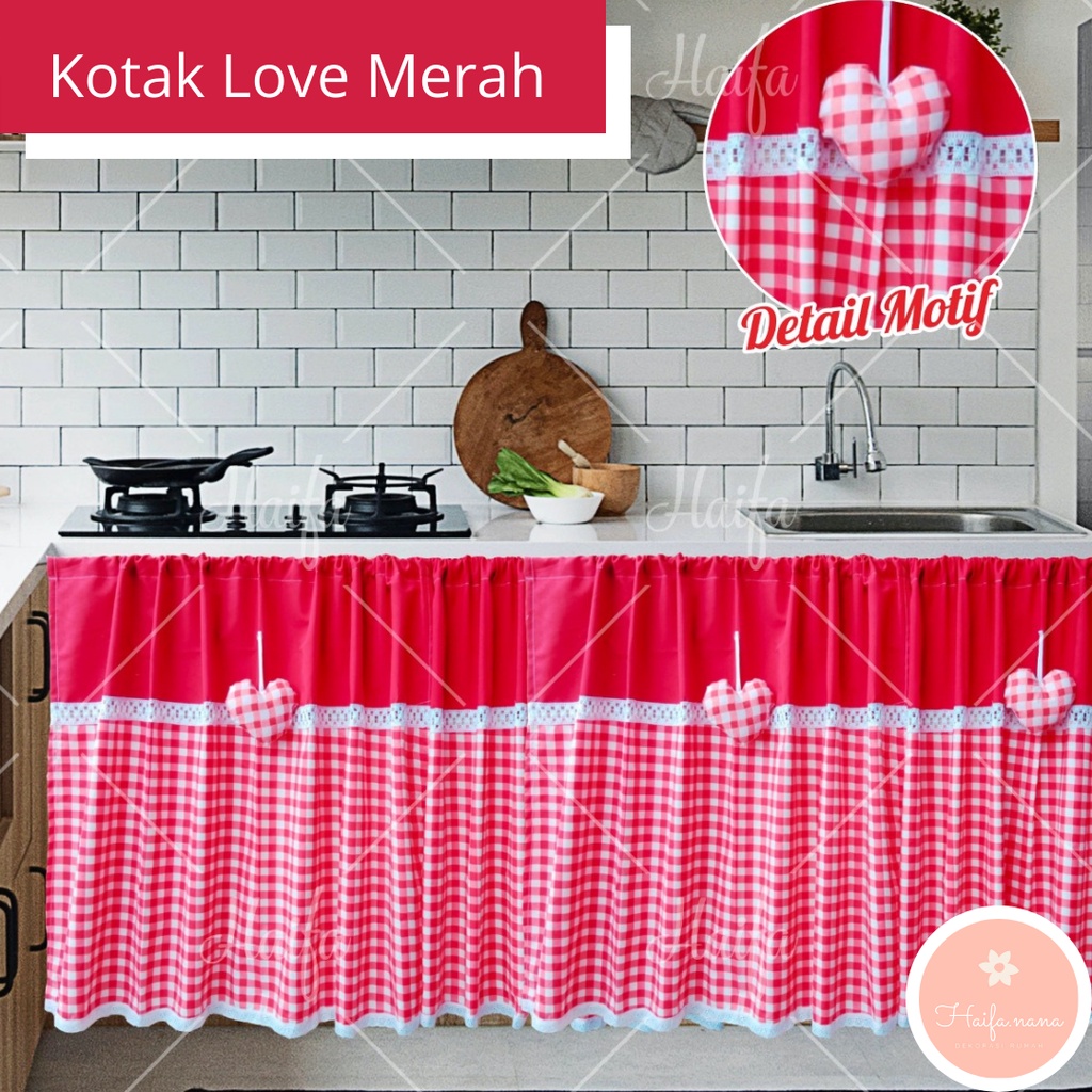 GORDEN KOLONG DAPUR KOTAK VARIASI HIASAN LOVE/TIRAI KOLONG DAPUR KOTAK RENDA