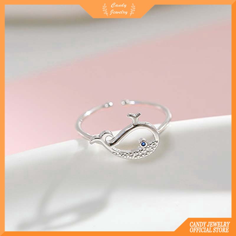 Whale Cincin Terbuka Adjustable Model Ikan Paus Warna Permen Untuk Wanita