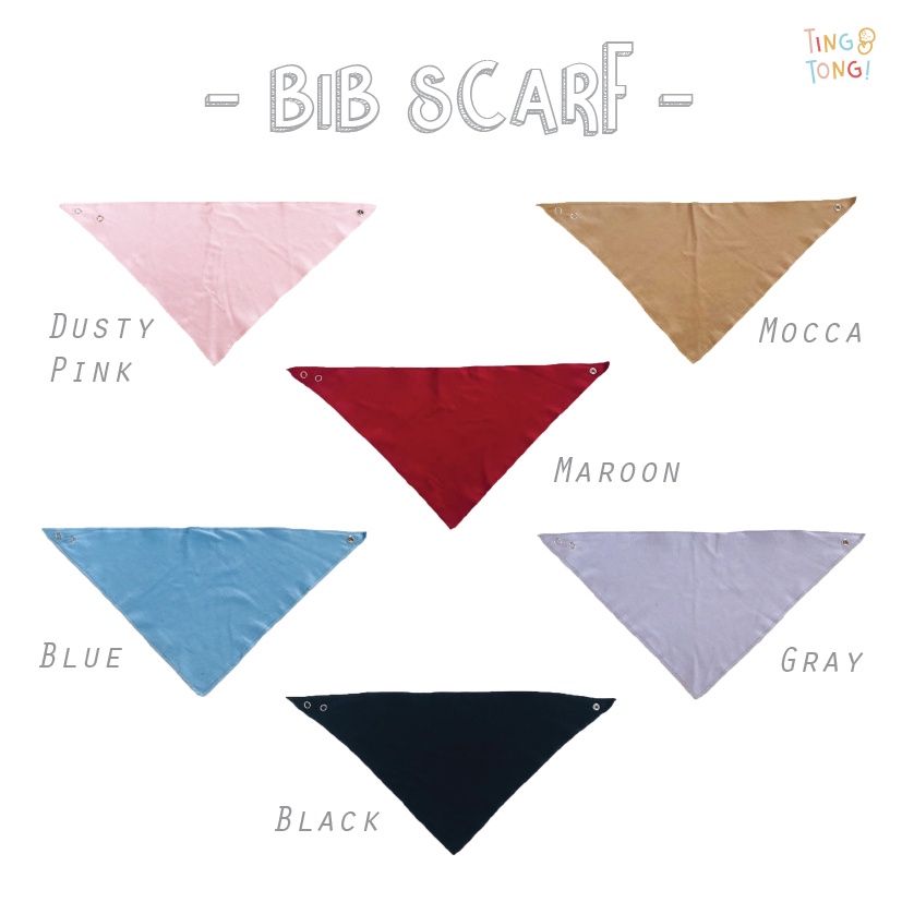 TINGTONG - Scarf Bib Bayi - Baby Slabber - Tatakan Iler Anak Bayi Polos Katun