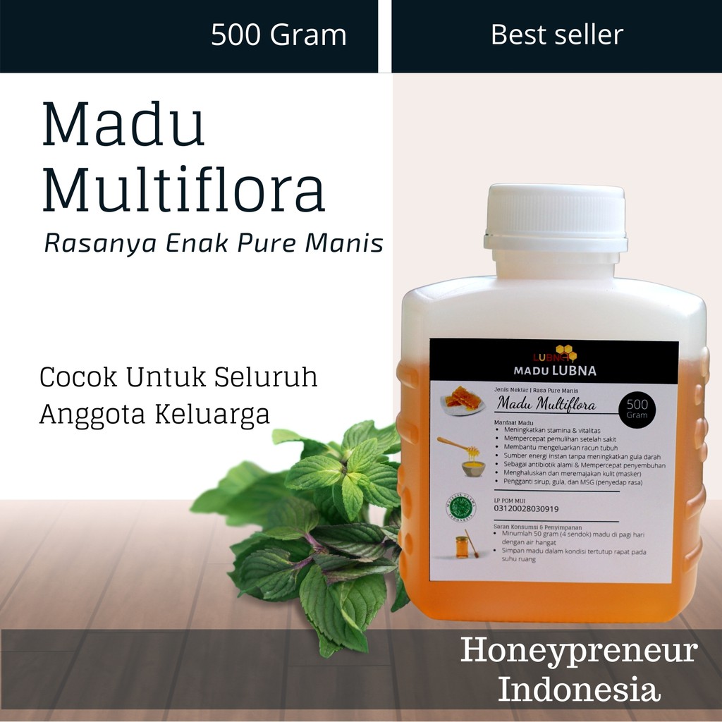

Madu Asli Murni Multiflora Organik Mentah Murah 500gram