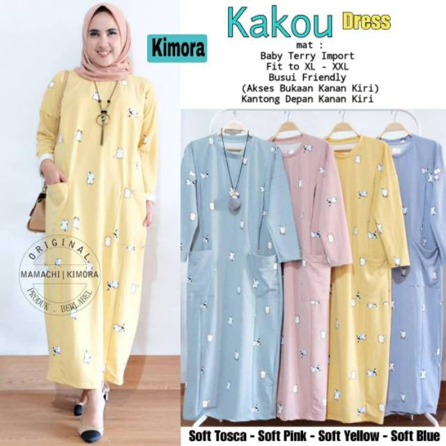 Kakou Dress, dress, dress muslim, gamis, gamis kekinian, gamis ootd, gamis modern, terlaris, modis