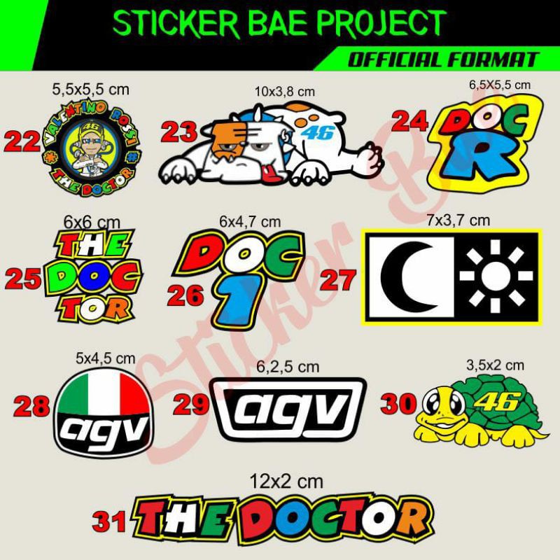 stiker motor dan helm stiker valentino rossi part 3 printing dan cutting