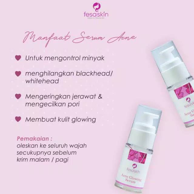 Serum acne glowing fesaskin