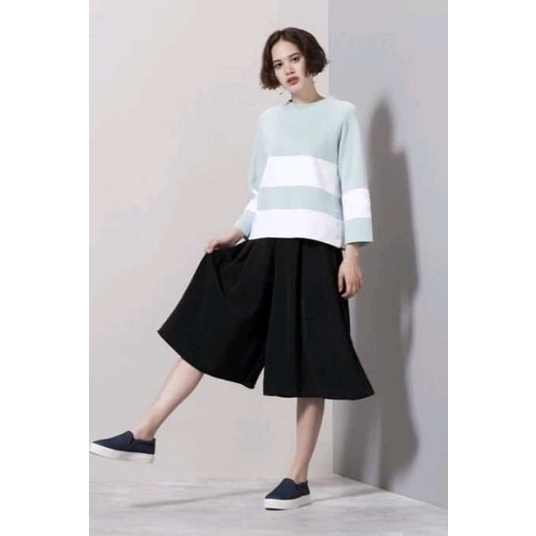 CELANA KULOT GU BY UNIQLO/WOMEN DRAPE GAUCHO PANTS  PENDEK