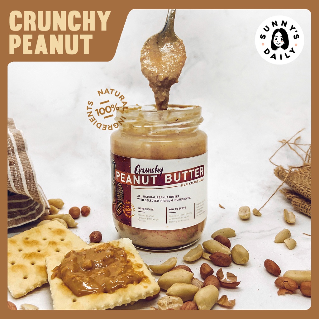 

Sunny's Daily Crunchy Peanut Butter | Selai Kacang 100% Natural |225gr