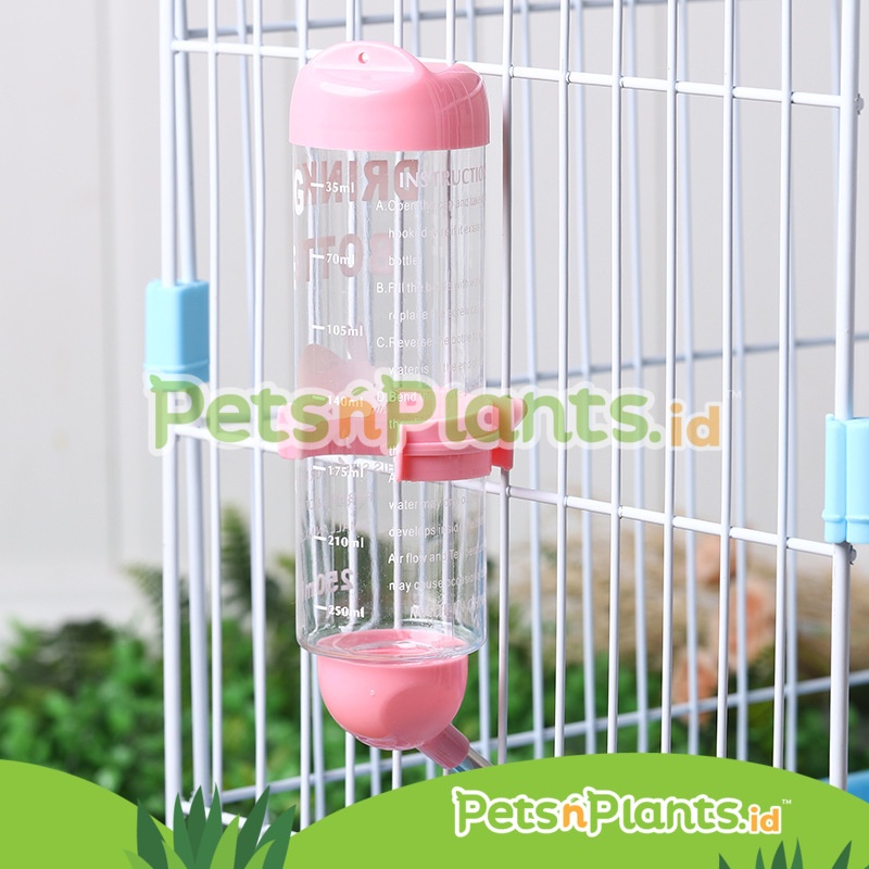 Tempat Minum Botol Plastik Hewan Hamster Kelinci Anjing Kucing DRINKING BOTTLE - Satu Pabrik Dengan NAVO 80 125 250 ML