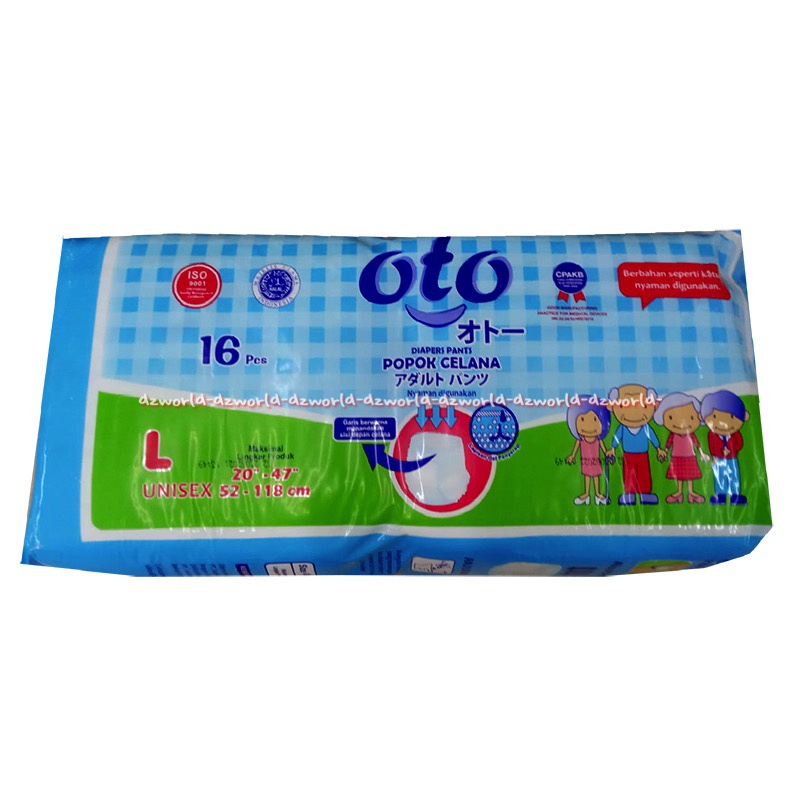 Oto Diaper Pants Popok Celana Dewasa L 16Pcs 120-140cm Oto L16 Otto Diapes