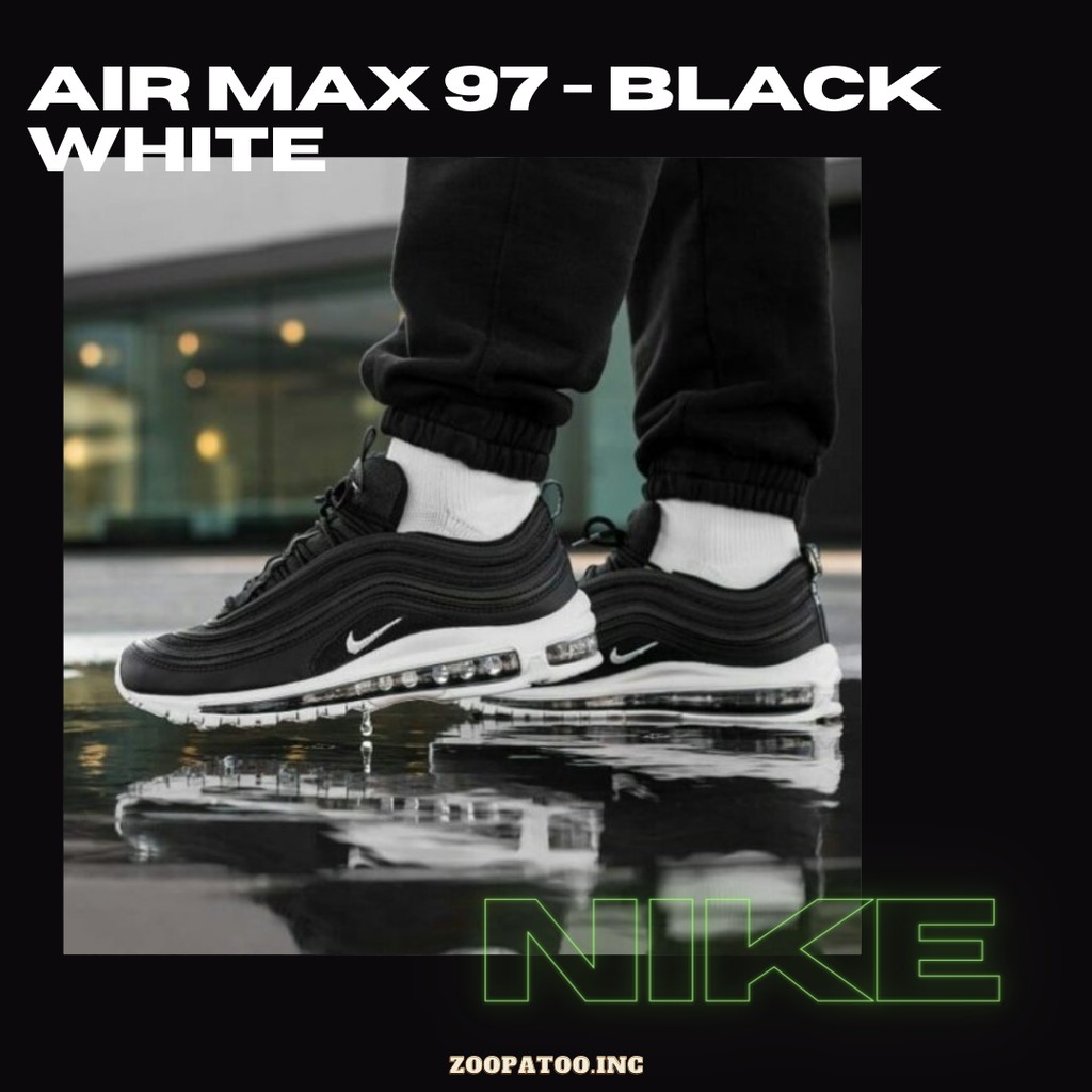 NIKE AIR MAX 97 - BLACK WHITE | IMPORT PREMIUM QUALITY