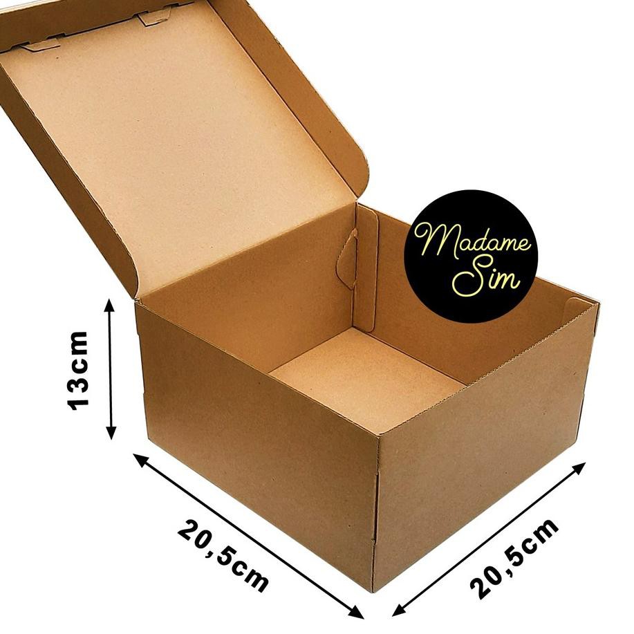 

✮ KOTAK KUE - CAKE BOX 20 x 20 x 13 CM - COKLAT (ISI : 10 PCS) ♬