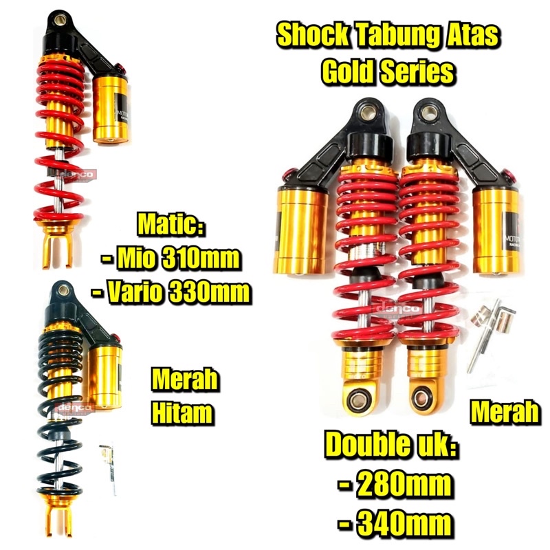Shock Belakang Tabung Atas Shockbreaker beat  mio vario Belakang tabung atas shock 340 mm supra x 12