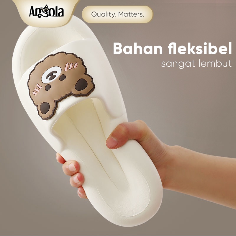 Angola Sandal Slip-On CuteBear H08 Sandal Rumah/Kamar Mandi Slipper Strap Comfy Cowok Cewek-2