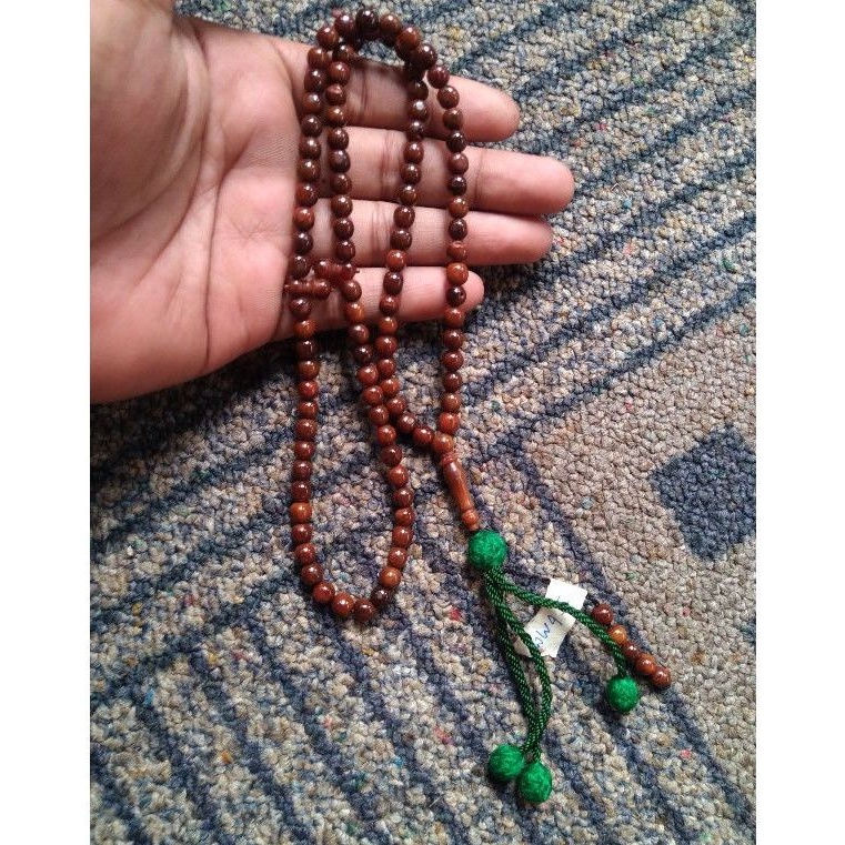 tasbih kokka bulat  ± 6 mm ( 6mm ) 99 butir rumbai coklat