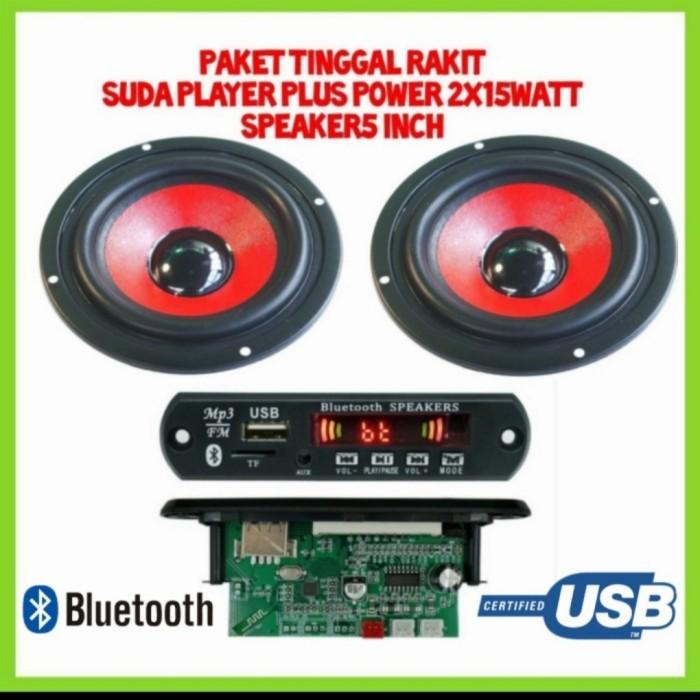 Paket Rakit Speaker Elsound 5Inch Dan Player Usb Bluetooth Fm Radio