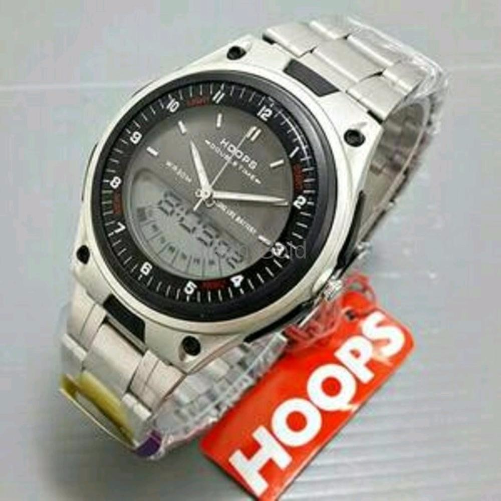 Jam Tangan Pria dan Wanita HOOPS ORIGINAL dual Time